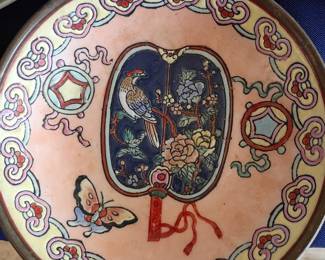 Chinese chinoiserie decorative plate with birds