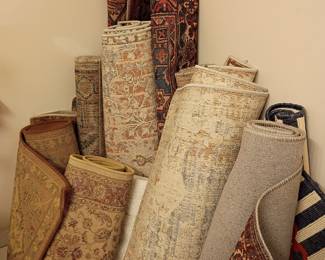 Collection of area rugs, oriental and modern styles