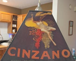 Cinzano vintage Italian advertising pendant lamp