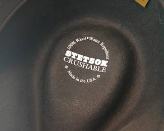 Stetson Crushable 100% wool hat label, made in USA