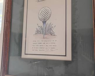 Framed Rubber Core golf ball history print