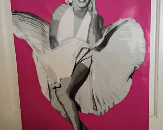 Marilyn Monroe pop art poster, pink background