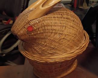 Wicker Easter bunny rabbit basket