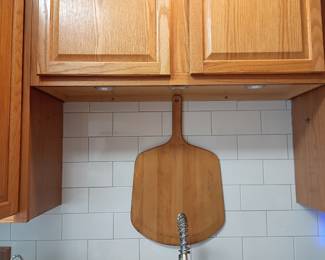 Wood pizza peel paddle