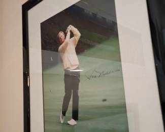 Framed signed golfer photograph