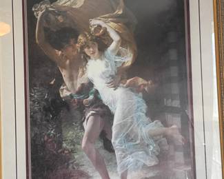 Framed classical romantic painting print