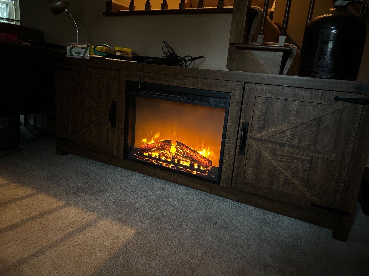 Brand New Console Table w Electric Fireplace/Heater