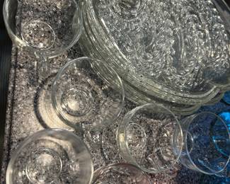 Set of Candlewick Luncheon Plates w Cups