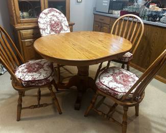 Oval Oak Table and Four Chairs