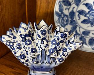Five Finger Portuguese Blue and White Vase