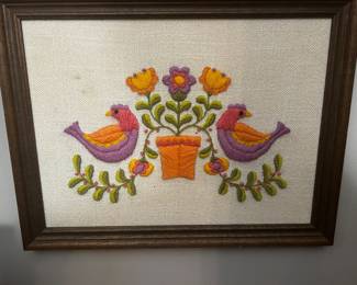 Vintage Framed Needlepoint