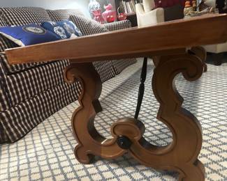Amazing Spanish Revival Coffee Table w Inlaid Brass Medallions