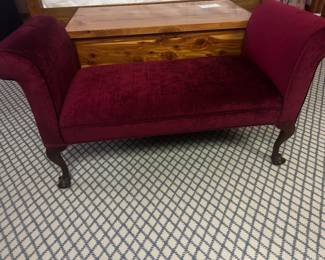 Upholstered Red Bench