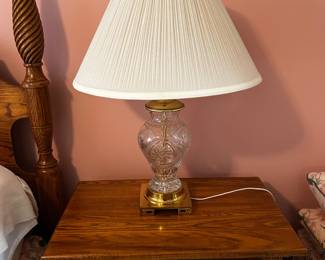 2 of 2 Crystal Lamps w Brass Base and Finial