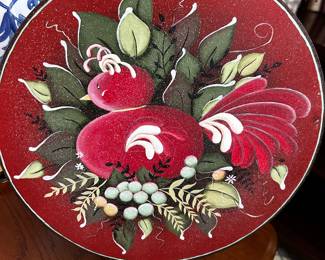 Vintage Tole Painted Wood Box