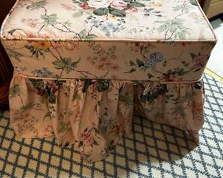 Hand Sewn Floral Ottoman