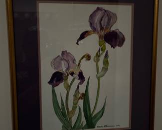 Iris Watercolor Lithograph - Mary Hilbert