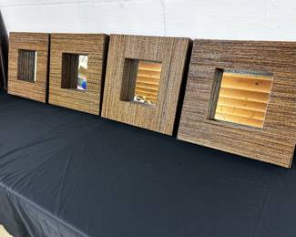 4 Bamboo Framed Mirrors