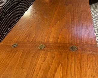 Amazing Spanish Revival Coffee Table w Inlaid Brass Medallions