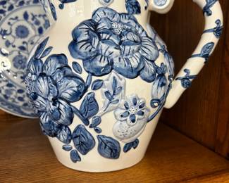 Blue and White Pitcher