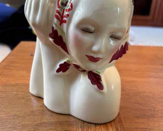 Catalina Pottery Peasant Woman Head Vase