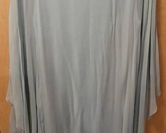 So much prettier in person. It's a light smoky gray/pewter. This can be very elegant once it's ironed - LOL.