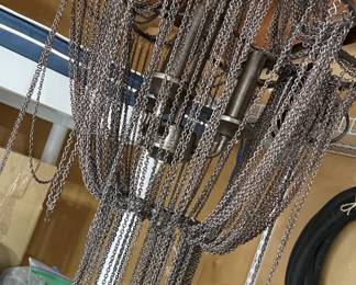 Hard to photograph, but this chain style chandelier is going to be STUNNING in your home!