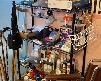 Wheel chair, walking sticks, canes