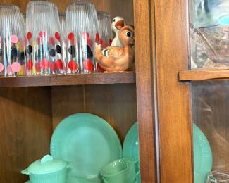 Fire King Jadeite sugar and cream set 