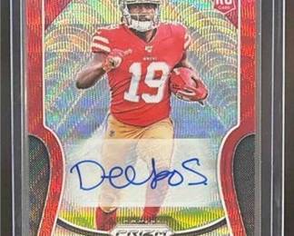 2019 Panini Prizm Deebo Samuel 346 Rookie Auto Prizm Red Wave 149 Rookie