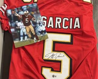 Jeff Garcia Signed Beckett Authenticated Jersey Lot Inscribe 4x Pro Bowl Photo