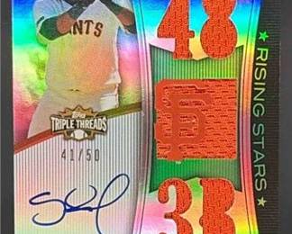 2010 Topps Triple Threads 121 Pablo Sandoval Emerald 4150 MEM Auto Giants