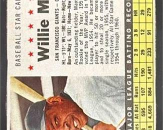 1961 Post Cereal Hand Cut 145 Willie Mays Giants