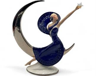 Porcelain Figurine Titled Moonlight In Platinum From The Franklin Mint