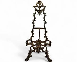 Vintage Ornate Brass Tabletop Easel Display Stand
