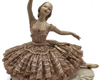 Vintage Dresden Porcelain Lace Ballerina Figurine