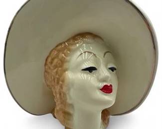 Vintage Ceramic Lady Head Vase From The 1930s1950s