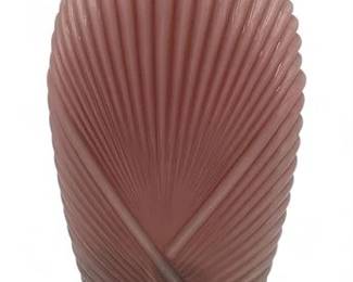 1980s Anchor Hocking Art Deco Revival Draped Pink Glass Vase