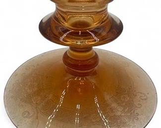 Vintage AmberColored Glass Candlestick Holder