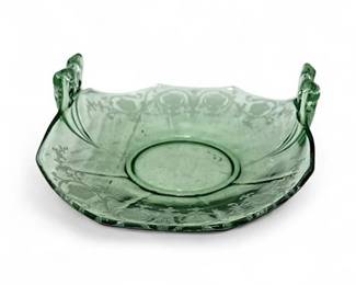Vintage Fostoria Glass Co. Fairfax Line 2375 Green BonBon Dish