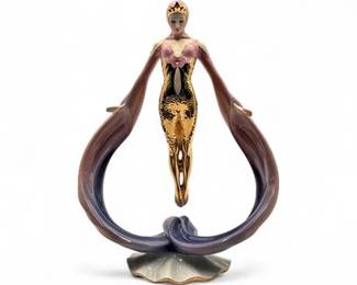 Daybreak in Gold Porcelain Figurine Designed By Erte For The Franklin Mint