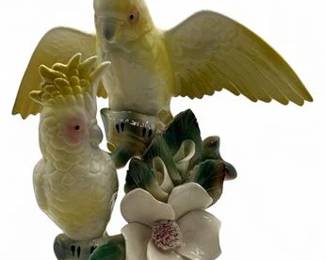 Vintage Maddux of California Ceramic Tropical Cockatoos On Branch