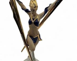 Porcelain Figurine Titled Lightning In Gold By The Franklin Mint