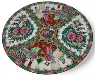 Antique Chinese Rose Medallion Porcelain Plate