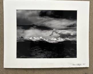 Lot #64 Tom Wetzel 1997 Mojave Desert Storm Clouds B&W Photograph Signed Landscape