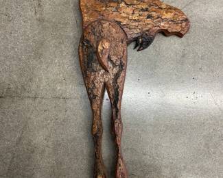 Lot #19 Hand Carved Wood Bear Wall Sculpture Rustic Lodge Cabin Decor