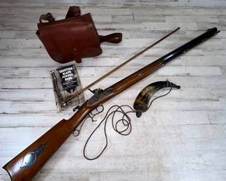 Lot #198 Vintage Thompson/Center Hawken .50 Caliber Black Powder Rifle Kit with Accessories