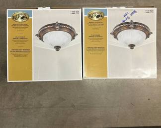 R Lot #88 Hampton Bay Bercello Estates Volterra Bronze Flush Mount Light Fixture