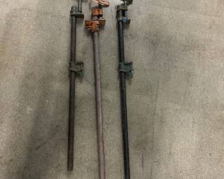 Lot #14 Lot 3 Vintage Adjustable Steel Screw Jack Posts Construction Support Jacks