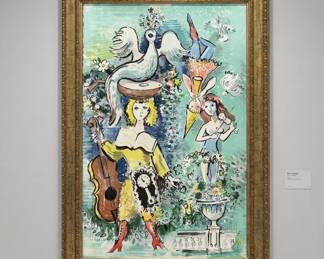 Lot #33 Cobel – Surreal Garden Musician with Violin, Limited Edition Lithograph (384/500), Framed